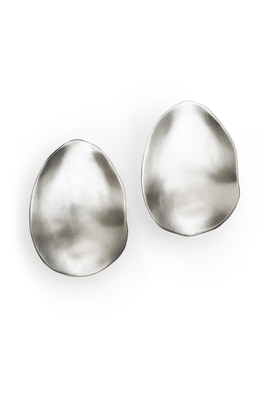 Cloud Studs- Large- Silverplate