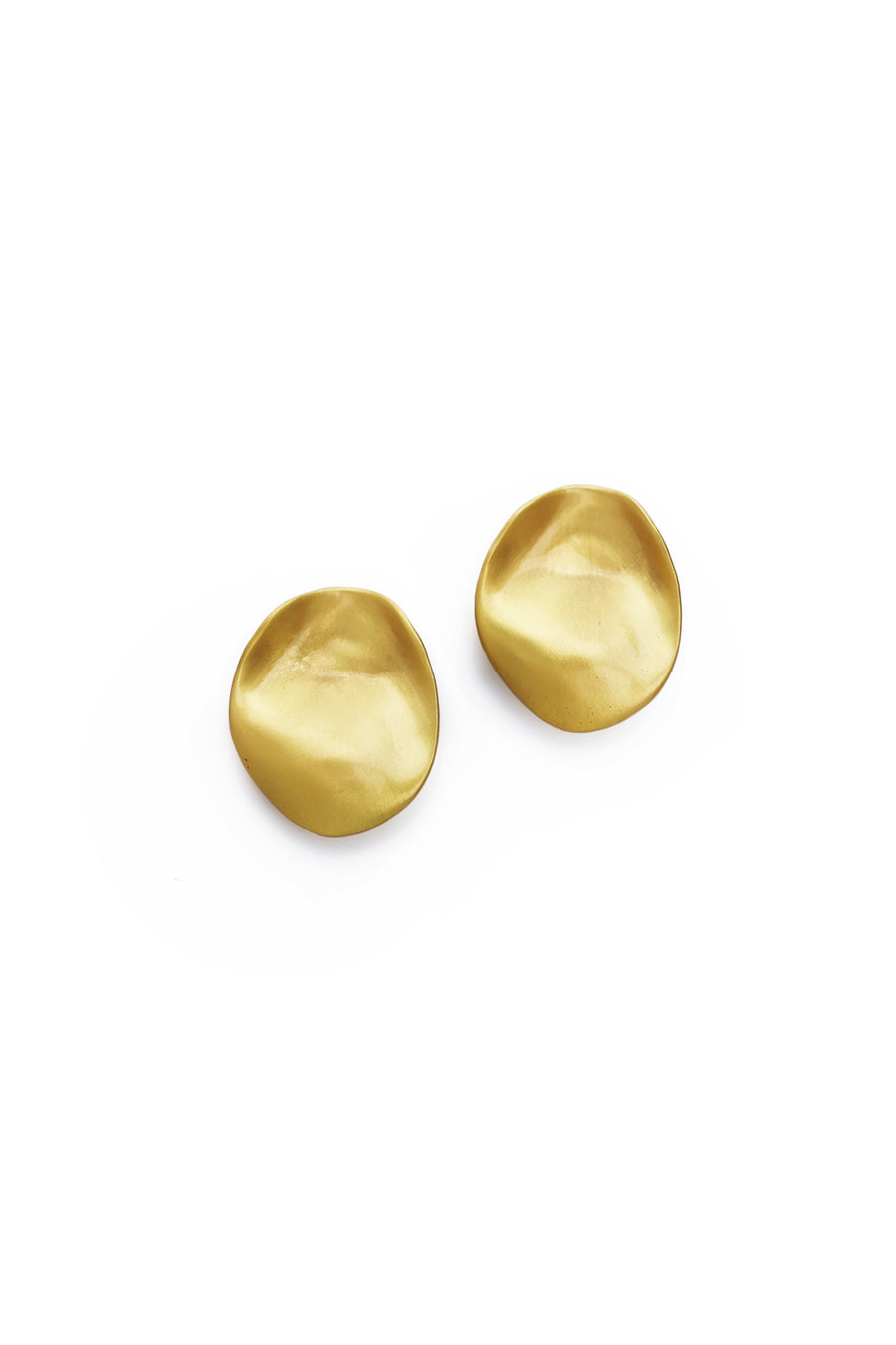 Cloud Studs- Small- Goldplate