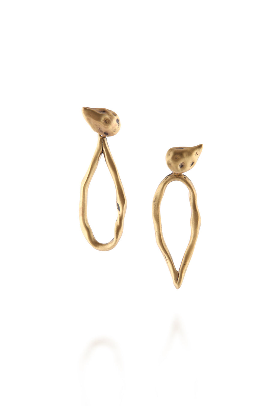 ManifestDesign - Drop Bud Earrings - Anti. Goldplate