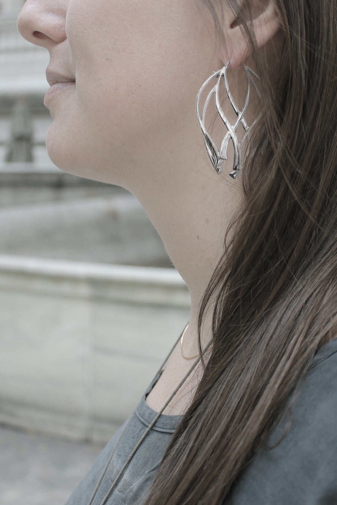 Ribbon Large Hoop Earrings