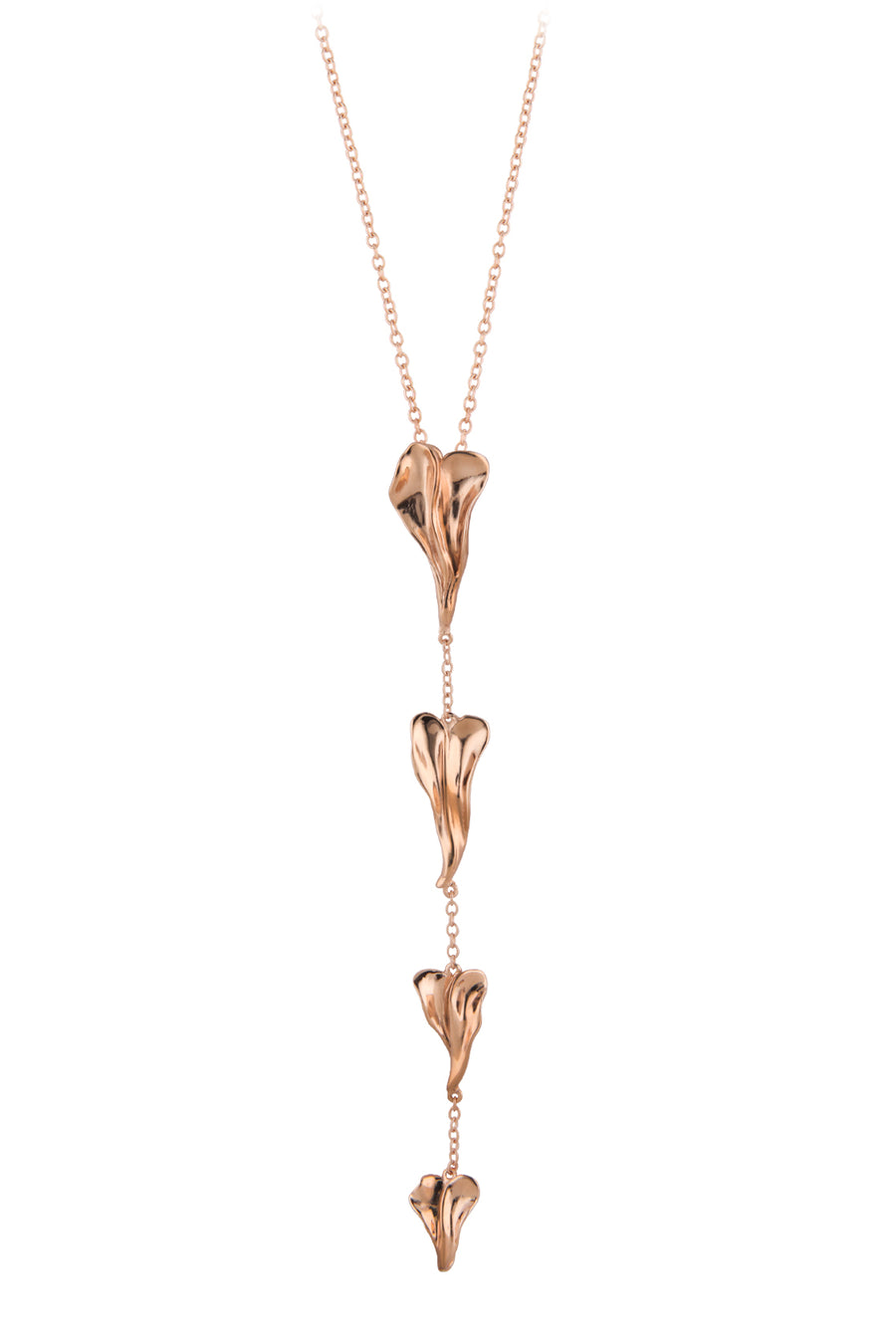 Stacked Leaf Necklace- Rosegold