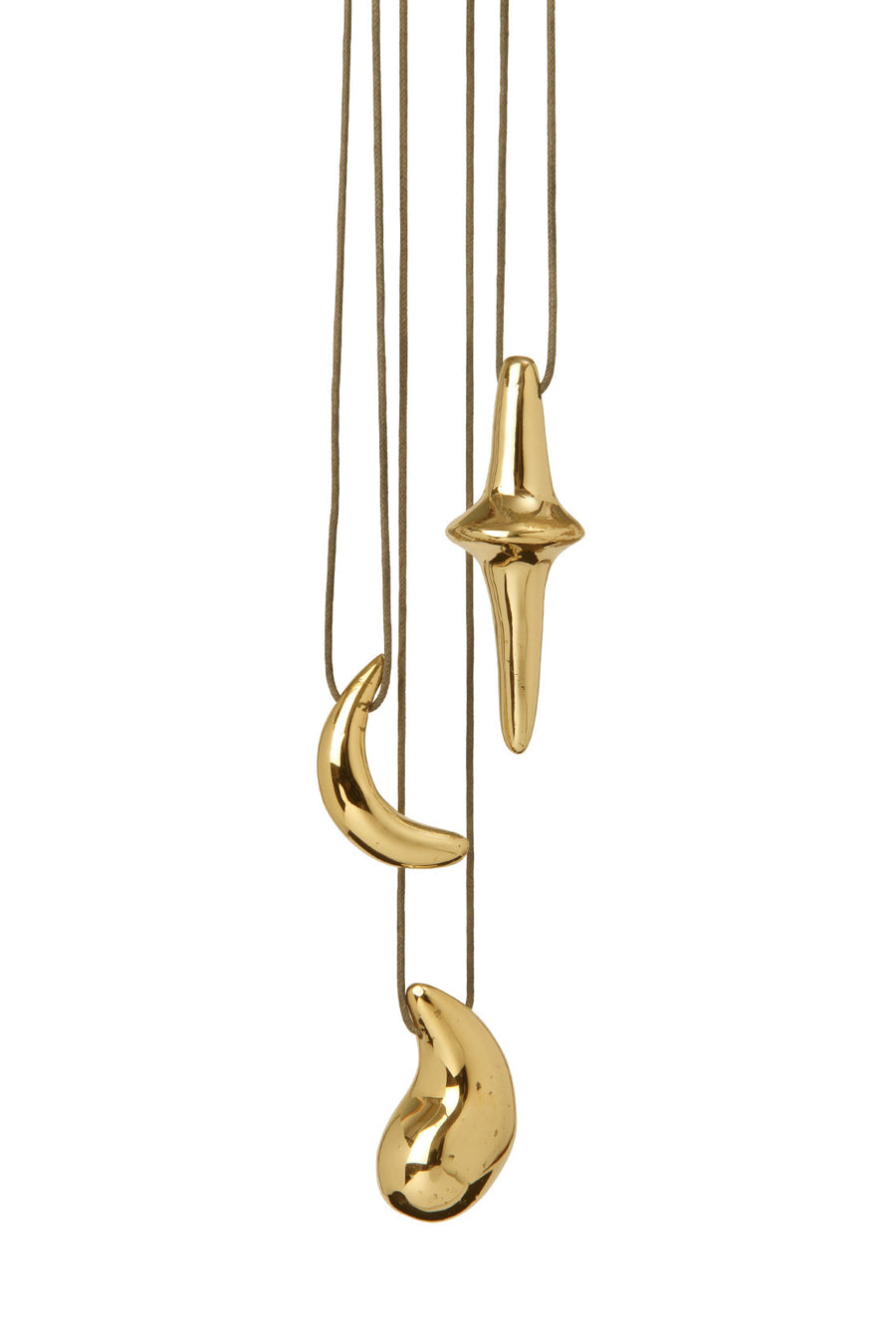 Totem Pendents-Set of 3-Gold - Front Image