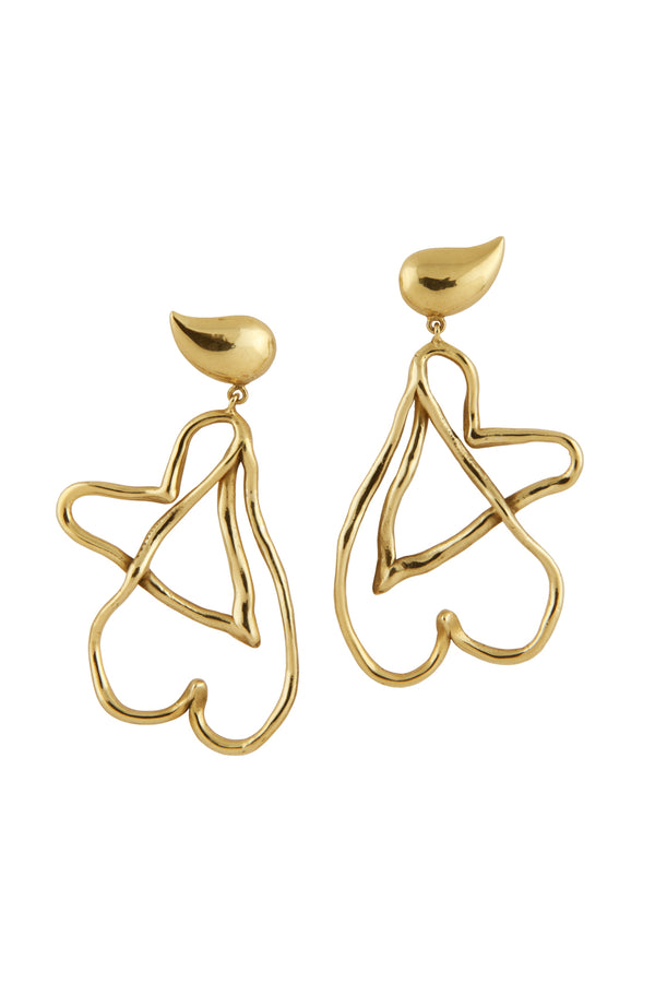 Twin Heart Earrings- Panchdhatu - Main Image