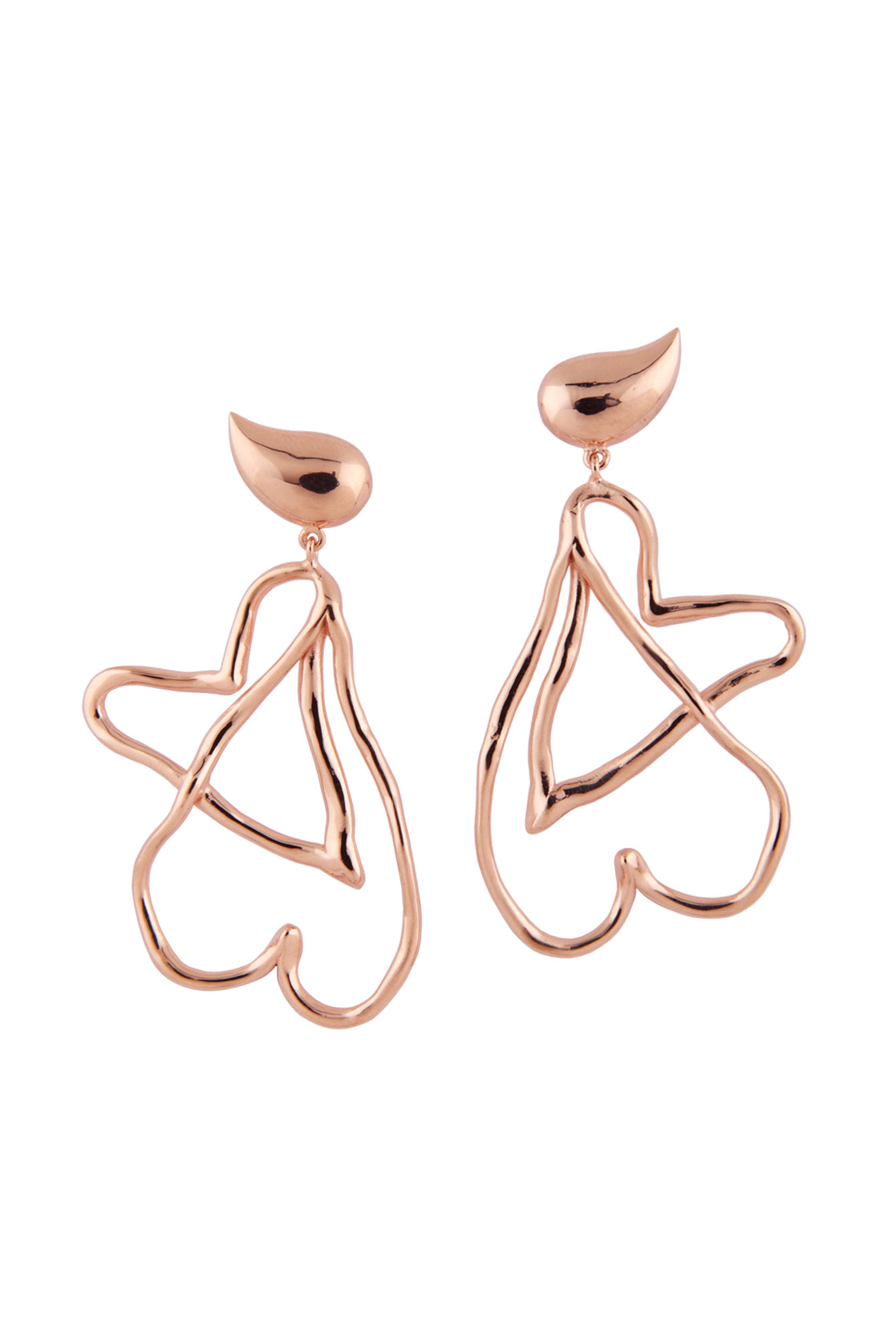 Buy AYESHA Contemporary Bold Rose GoldToned Heart Shaped Metallic OpenHoop  Earrings  Shoppers Stop