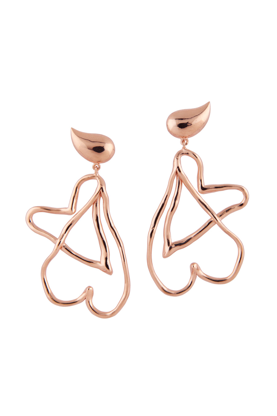 Twin Heart Earrings - RoseGold