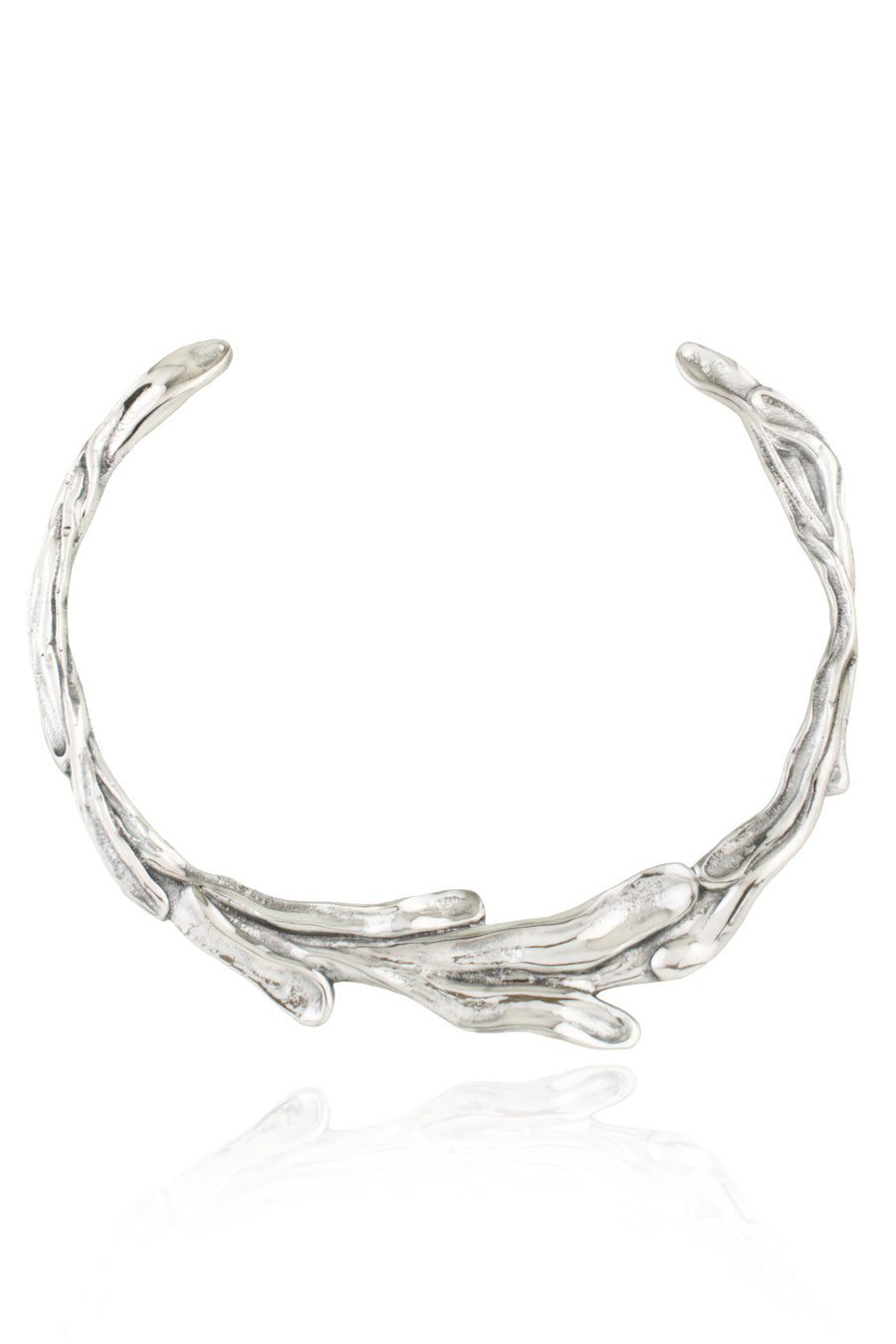 Sirena Collar Necklace in polished Aluminum