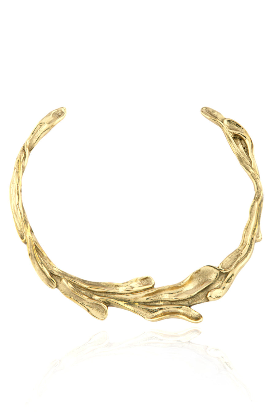 Sirena Collar Necklace in polished brass