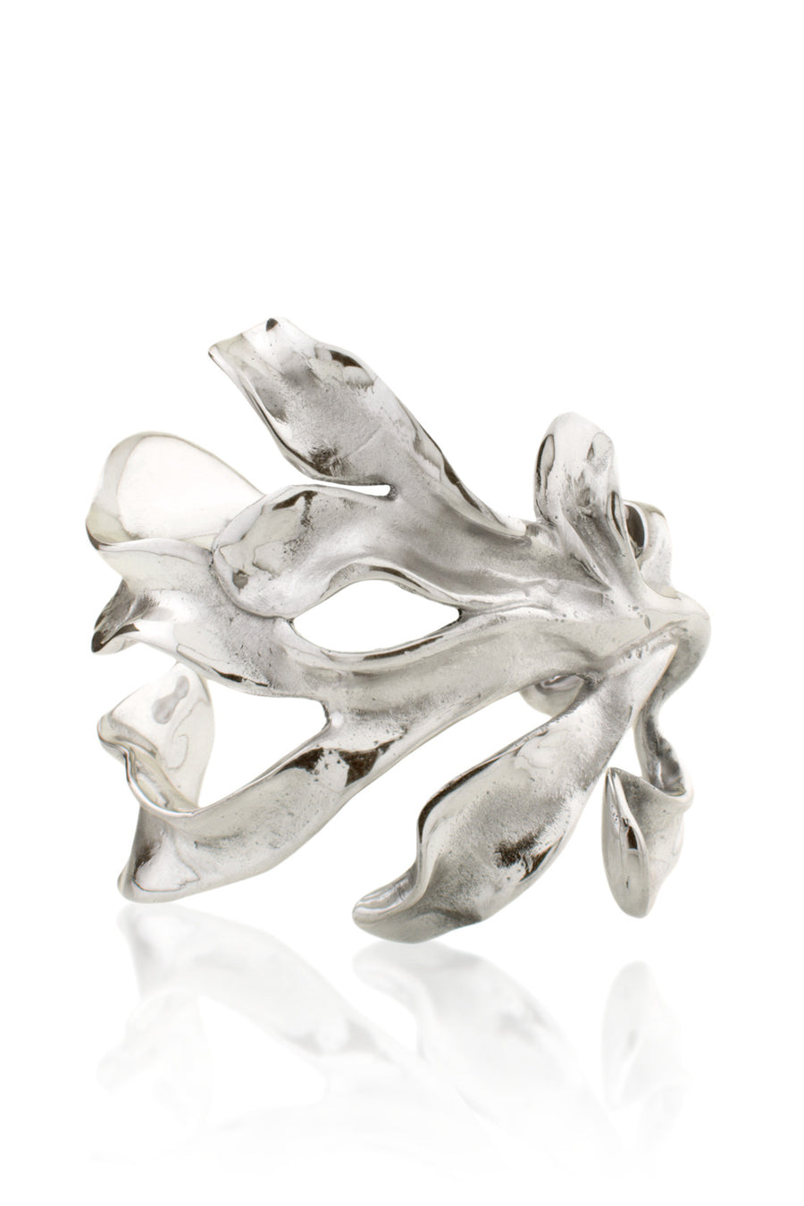 The statement Sirena Cuff in polished Aluminum